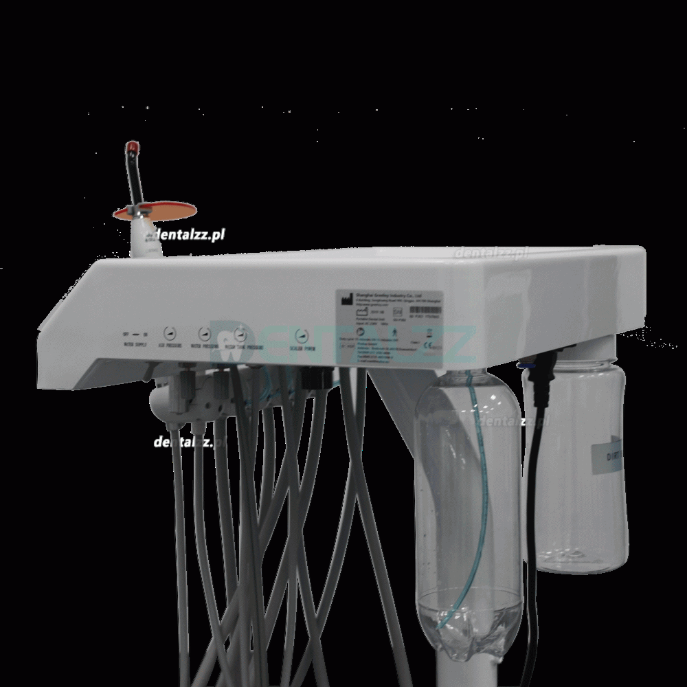 Greeloy GU-P302 Mobilny wózek dentystyczny ze sprężarką powietrza GU-P300+ lampa utwardzająca + rękojeść do skalera
