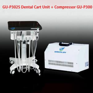 Greeloy GU-P302S Regulowany mobilny wózek stomatologiczny + skaler ultradźwiękowy + sprężarka powietrza GU-P300