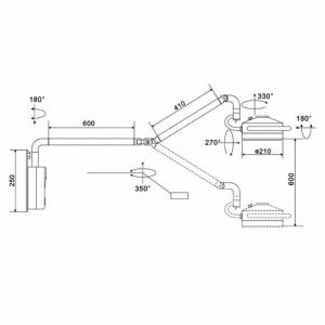 KWS® 36W Lampa ścienna stomatologiczna Lampy zabiegowe operacyjne bezcieniowy KD-202D-3B