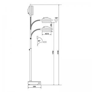 KWS® Mobilny Lampa podłogowa stomatologiczna Lampa zabiegowa LED bezcieniowy KD-2012D-3