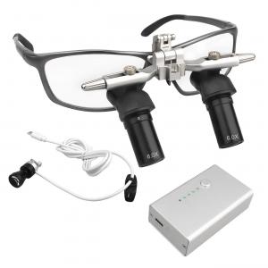 Lupa Stomatologiczna 4.0X/5.0X/6.0X 350–450 mm Uchylna Ergonomiczna 48° z Lampą LED 5W