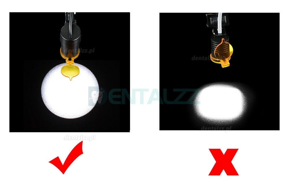 Dental 5W Latarka czołowa LED typu Clip-on z filtrem + klips na pasek do okularów Czarny