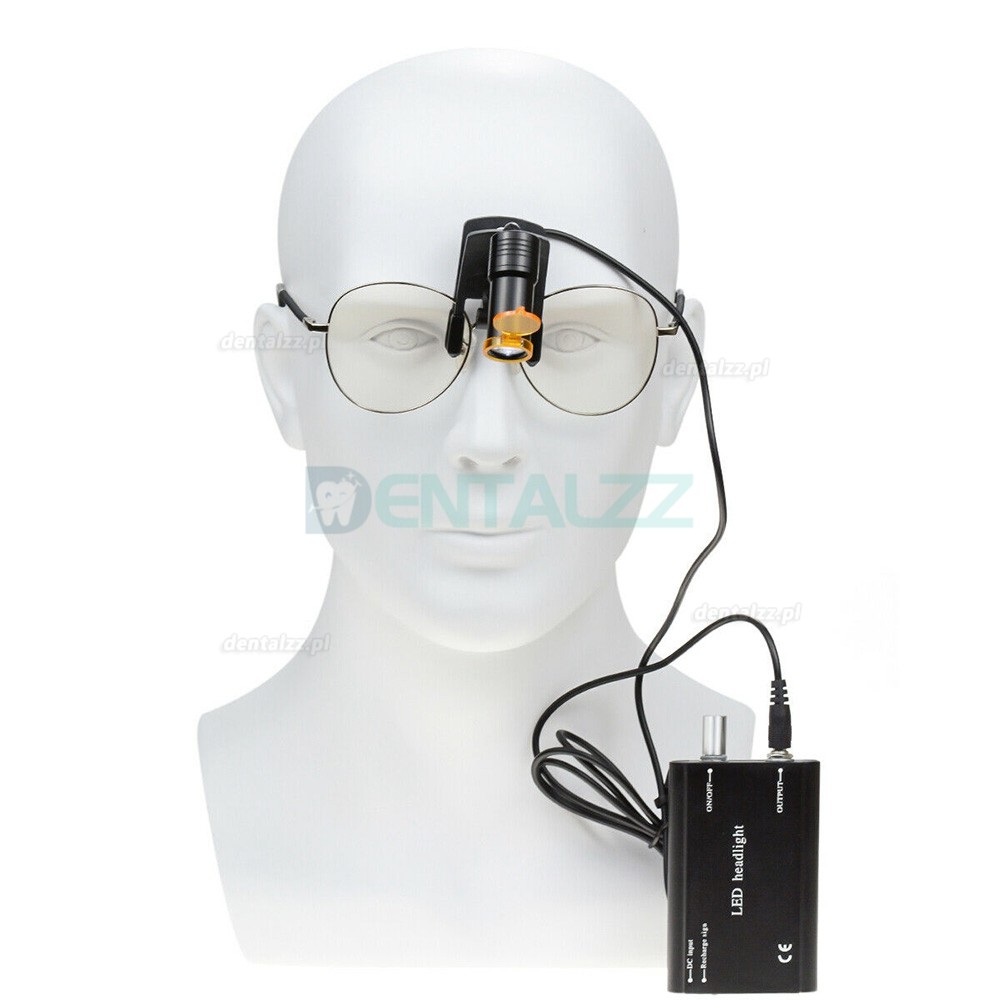 Dental 5W Latarka czołowa LED typu Clip-on z filtrem + klips na pasek do okularów Czarny