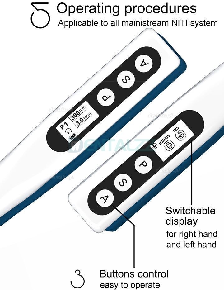 YUSENDENT COXO C-Smart-Mini Mikrosilniki endodontyczne bezprzewodowa kątnica 1: 1