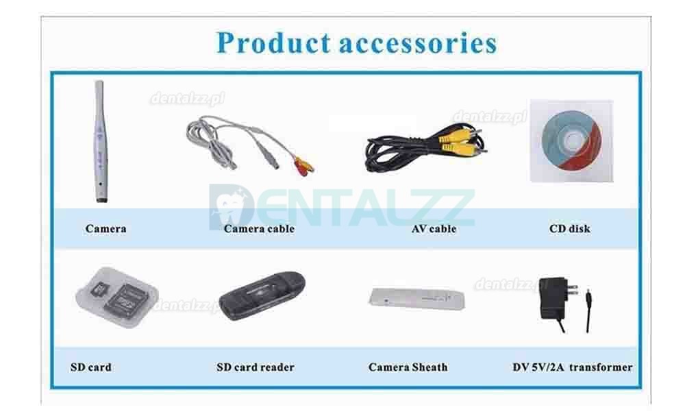 MLG Kamera wewnątrzustna 6 diod LED Wideo i USB z kartą SD 1DB+ Miniekran LCD