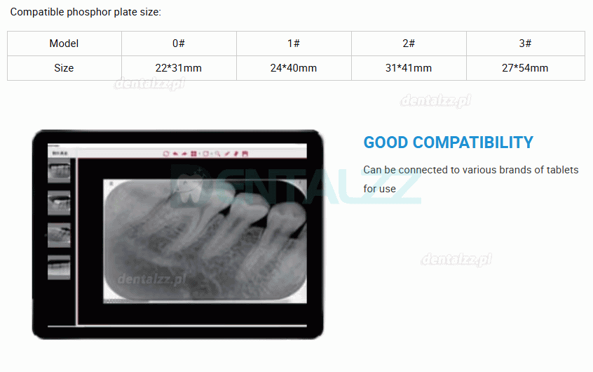 Runyes DS630 Skaner PSP Stomatologiczny Cyfrowy do Płytek Obrazowych RTG