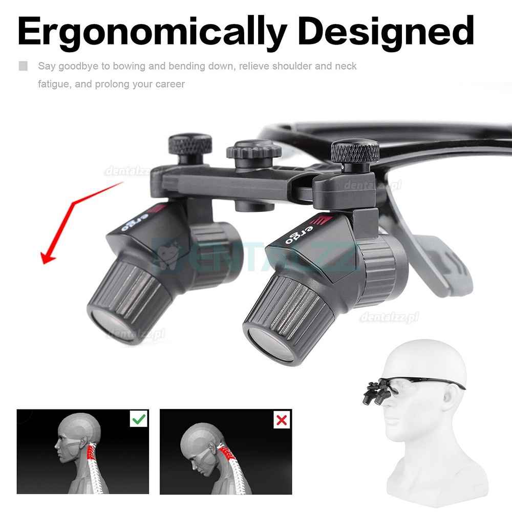 4.0X 450mm Ergonomiczna medyczna stomatologiczna lupa lornetkowa Ergo okulary powiększające