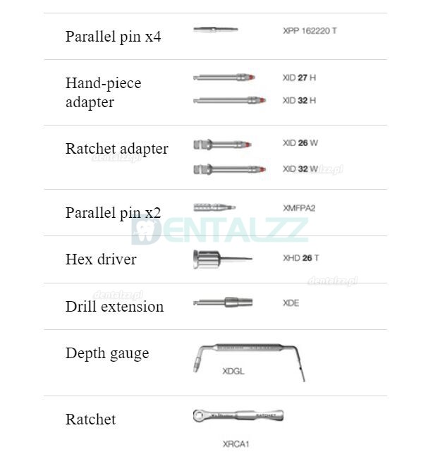 Dentium Zestaw narzędzi do chirurgii stomatologicznej UXIF superline zestaw narzędzi do chirurgii implantów