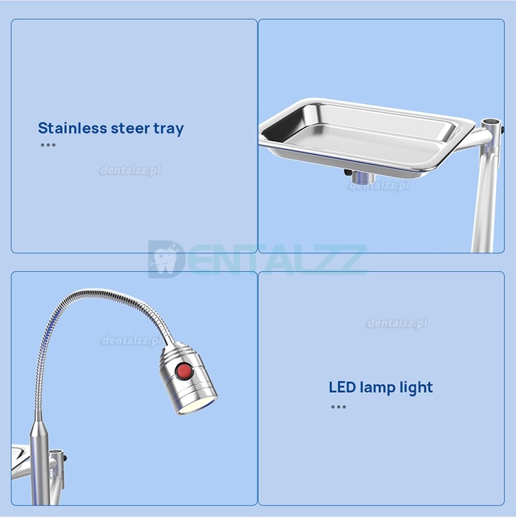 Przenośny Składany Fotel Stomatologiczny z Lampą LED i Tacą