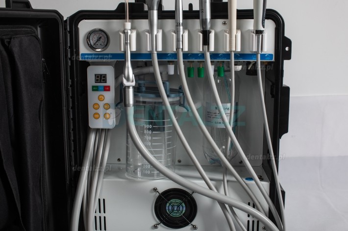 Greeloy® GU-P208 Przenośny unit stomatologiczny + silnik elektryczny + lampa utwardzająca + rękojeść skalera 2/4 otwory