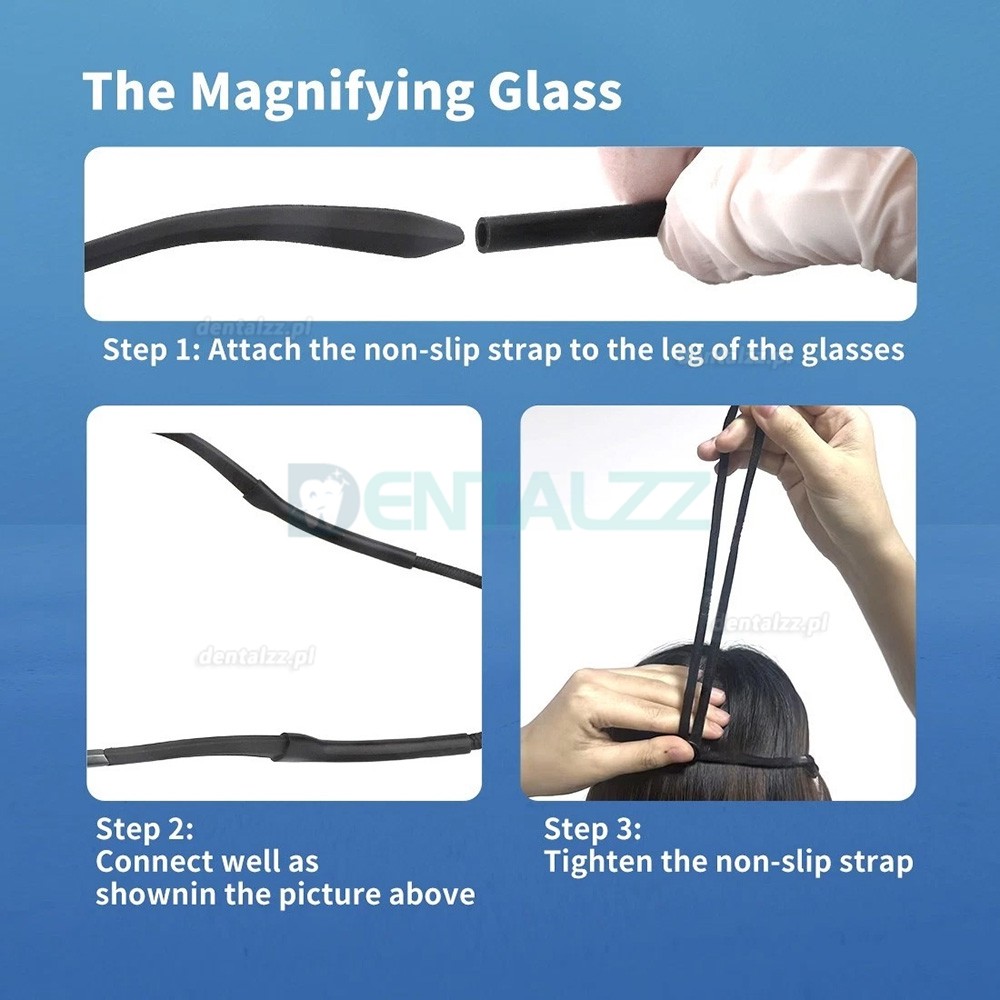 Lupa Stomatologiczna 4.0X/5.0X/6.0X 350&ndash;450 mm Uchylna Ergonomiczna 48&deg; z Lampą LED 5W