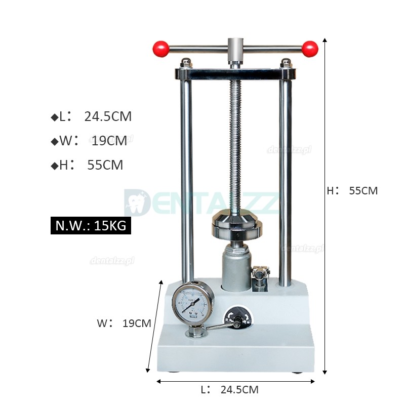 Prasa hydrauliczna laboratorium dentystycznego kompres do puszki protetycznej 20MPa ciśnienie robocze JG-001