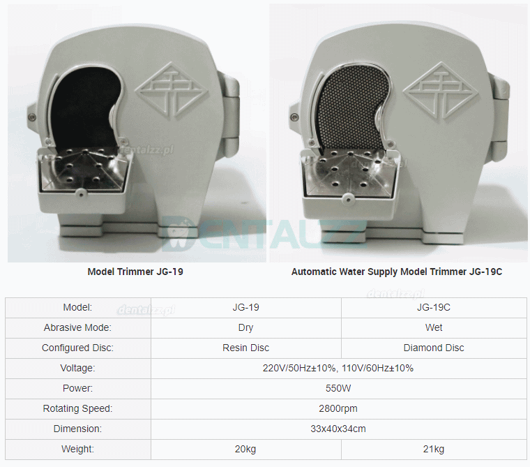 JG-19 Obcinarka do gipsu suchy / mokry do laboratorium dentystycznego