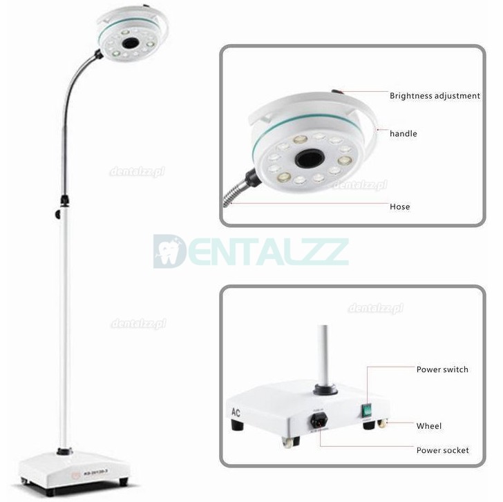 KWS® Mobilny Lampa podłogowa stomatologiczna Lampa zabiegowa LED bezcieniowy KD-2012D-3