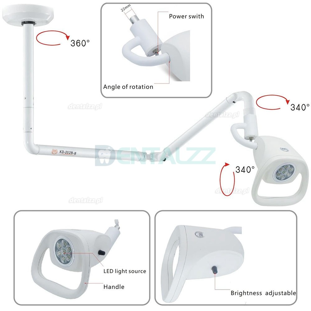 KWS® KD-2021W-2 21W Lampa sufitowa dentystyczna lampa zabiegowa led bezcieniowy