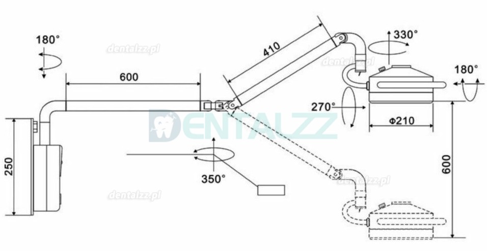 KWS® 36W Lampa ścienna stomatologiczna Lampy zabiegowe operacyjne bezcieniowy KD-202D-3B