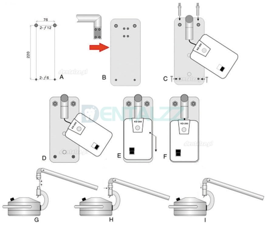 KWS® 36W Lampa ścienna stomatologiczna Lampy zabiegowe operacyjne bezcieniowy KD-202D-3B