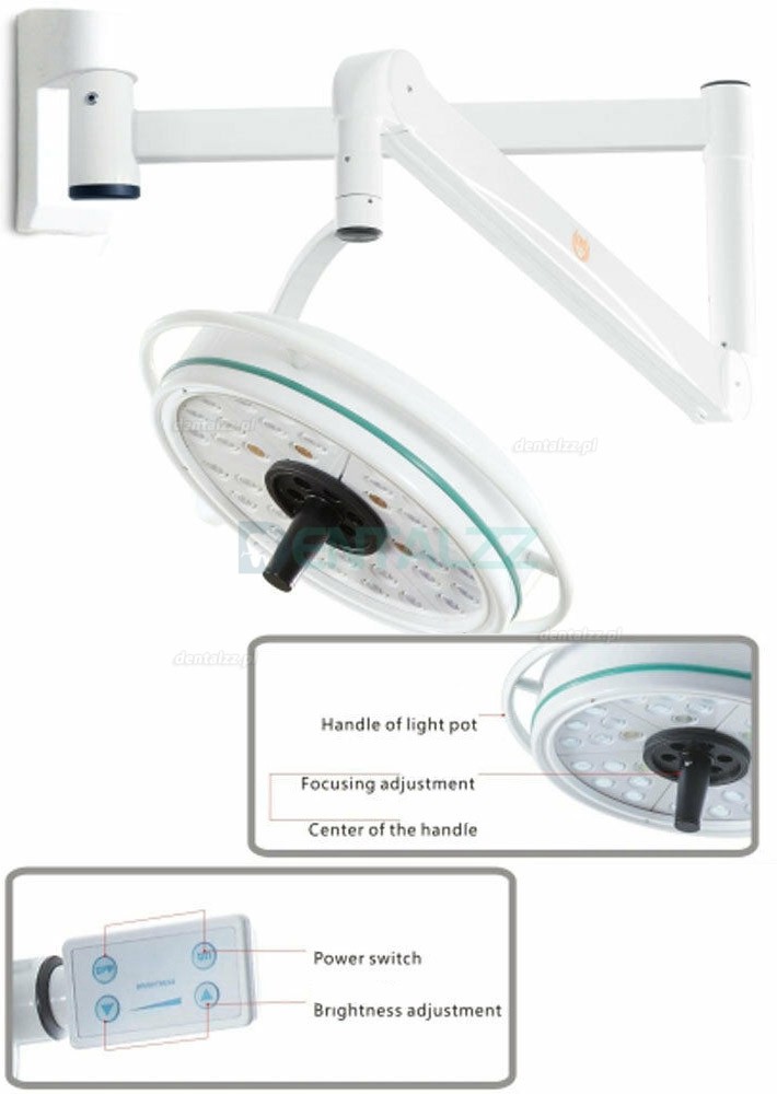 KWS KD-2036D-1 108W Lampa ścienna stomatologiczna medyczna lampa chirurgiczna bezcieniowa