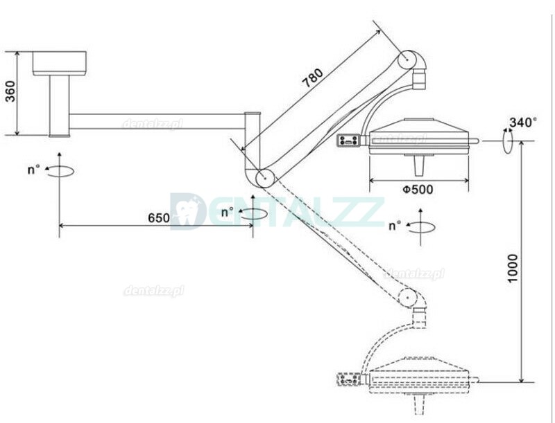 KWS KD-2036D-2 108W sufitowa lampa chirurgiczna bezcieniowa lampa do badań