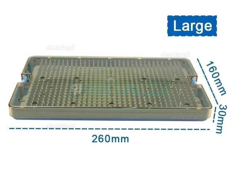 Duża Kaseta Sterylizacyjna na Narzędzia Stomatologiczne z Matą Silikonową Duża Kaseta Sterylizacyjna na Narzędzia Stomatologiczne z Matą Silikonową