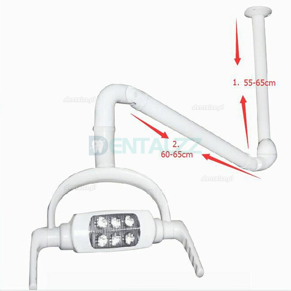 Lampa dentystyczna do montażu sufitowego medyczna lampa chirurgiczna 6 LED z ramieniem
