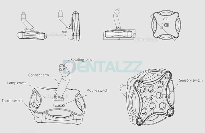 Micare JD1700L Mobilny Lampa podłogowa stomatologiczna Lampa zabiegowa LED bezcieniowy