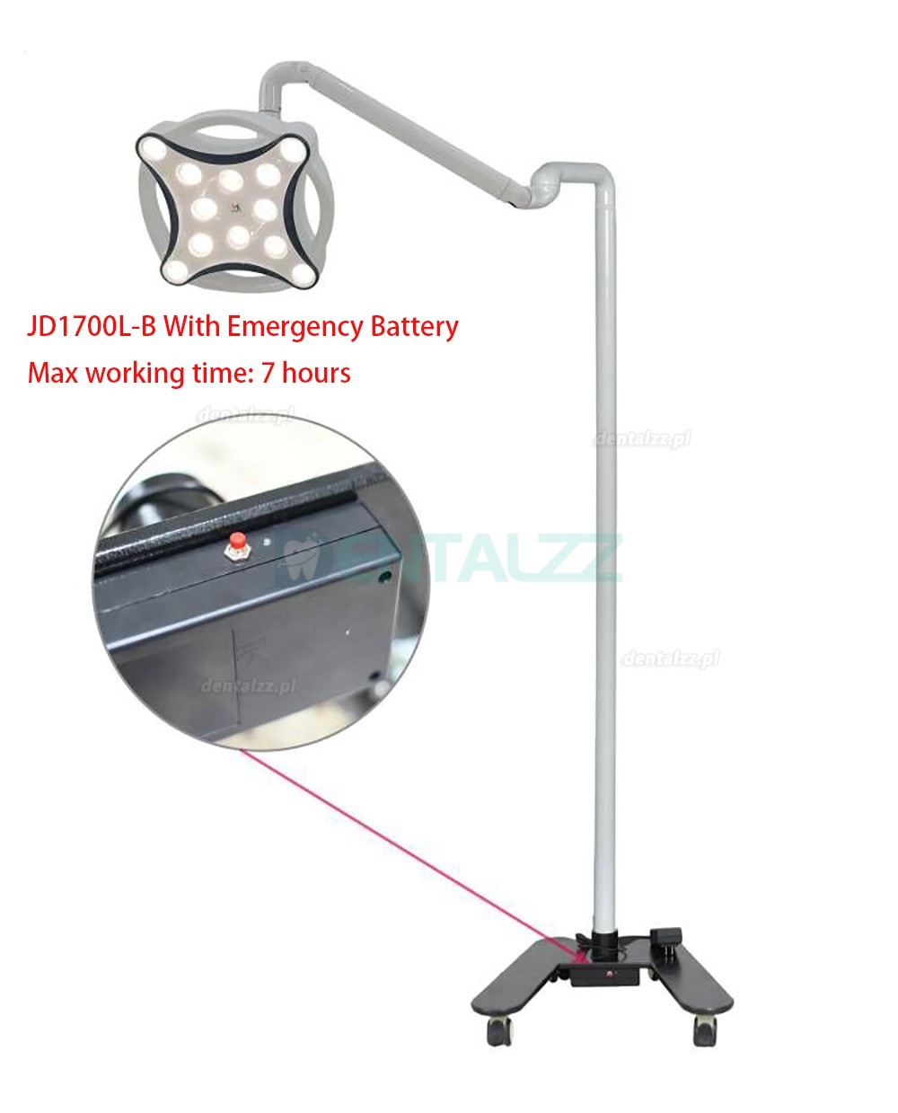 Micare JD1700L Mobilny Lampa podłogowa stomatologiczna Lampa zabiegowa LED bezcieniowy