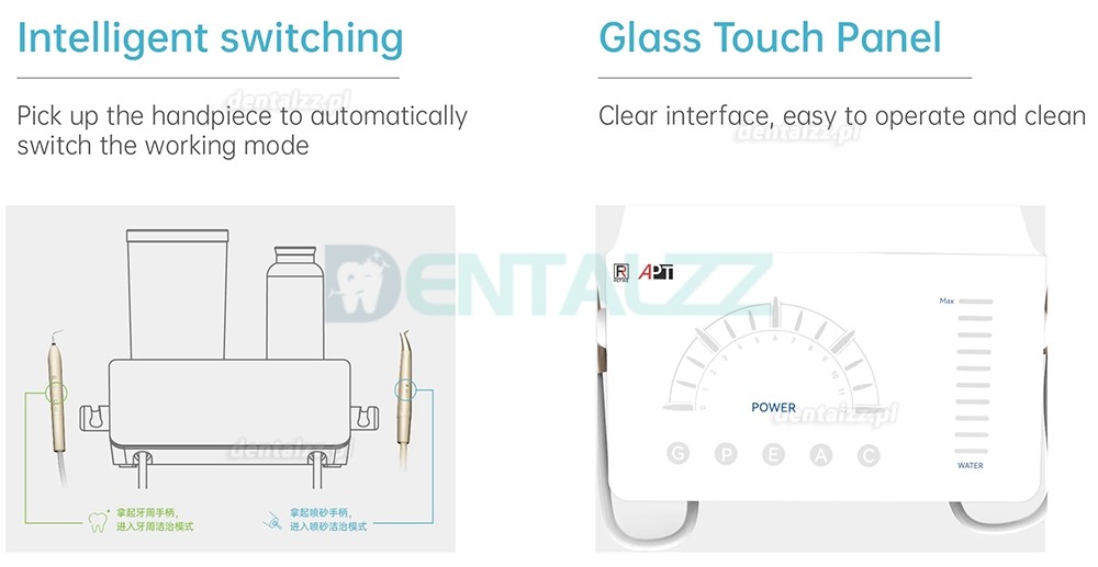Refine APT 2 in 1 Dental ultradźwiękowy skaler piezoelektryczny z polerką powietrzną