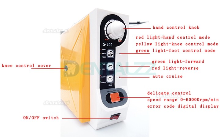 FASTSTRONG S-200 Mikrosilnik Bezszczotkowy 60000 obr./min Sterowanie Nożne