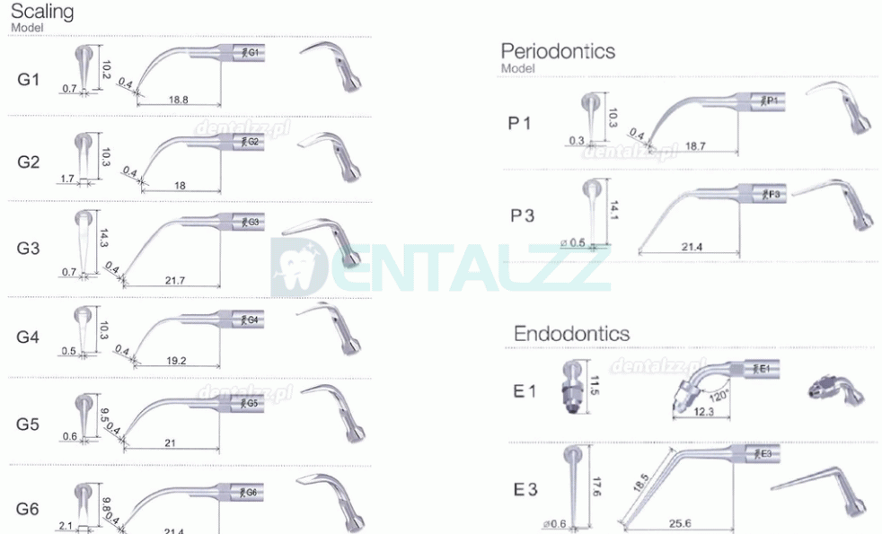 10 Sztuk Woodpecker DTE Końcówka do skalera Endodontyczny E1 E2 E3 E3D E4 E4D E5 E5D E8 E9 E10D E11 E11D E14 Kompatybilny z EMS