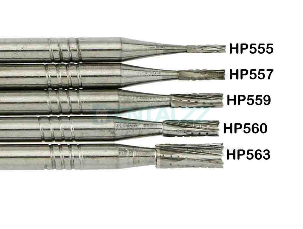 5 Paczek stomatologicznych wierteł z węglików spiekanych o prostej, płaskiej końcówce HP 555 556 560 563