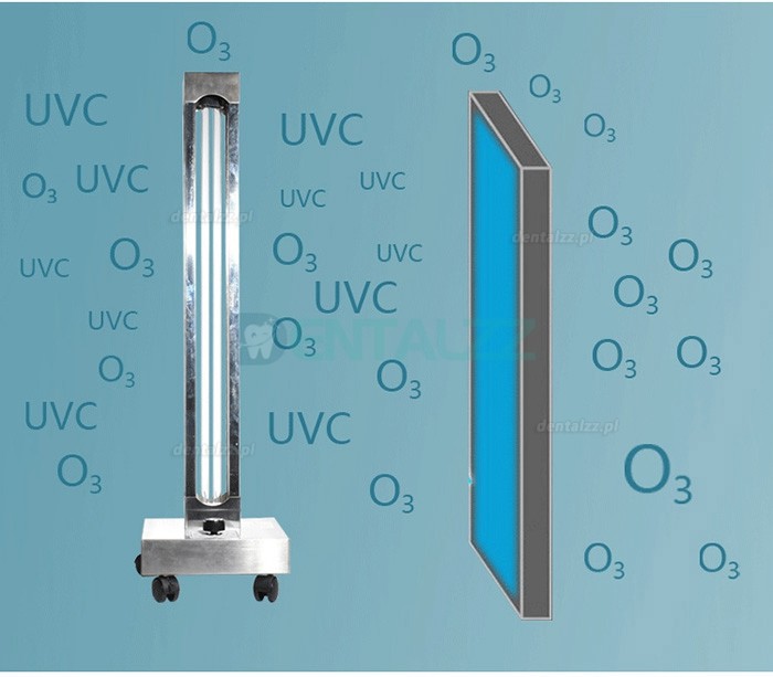 150W Mobilny wózek do dezynfekcji UV + ozonu Lampa UVC Lampa sterylizacyjna Ultrafioletowe światło bakteriobójcze