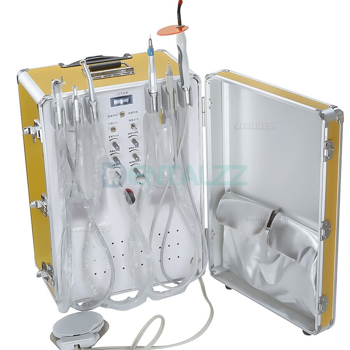 XS-341 draagbare tandheelkundige unit met compressor + LED-uithardingslamp + handstuk voor scaler