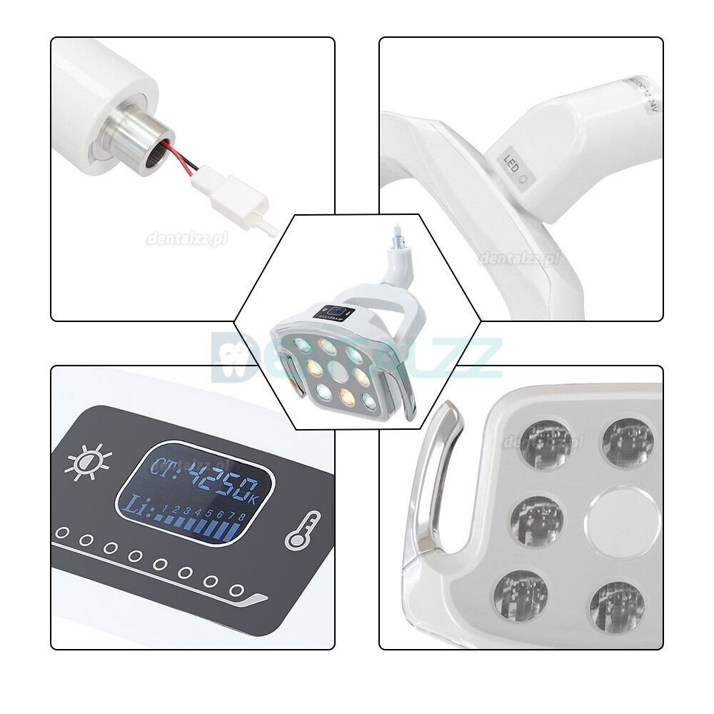 Lampa stomatologiczna LED Lampa doustna bezcieniowa do badania 8 LED do fotela unitu stomatologicznego