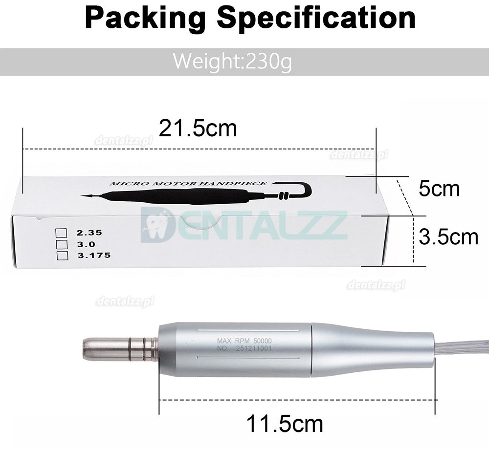 Silnik Bezszczotkowy Typ E 50000 obr./min do Końc&oacute;wek Stomatologicznych